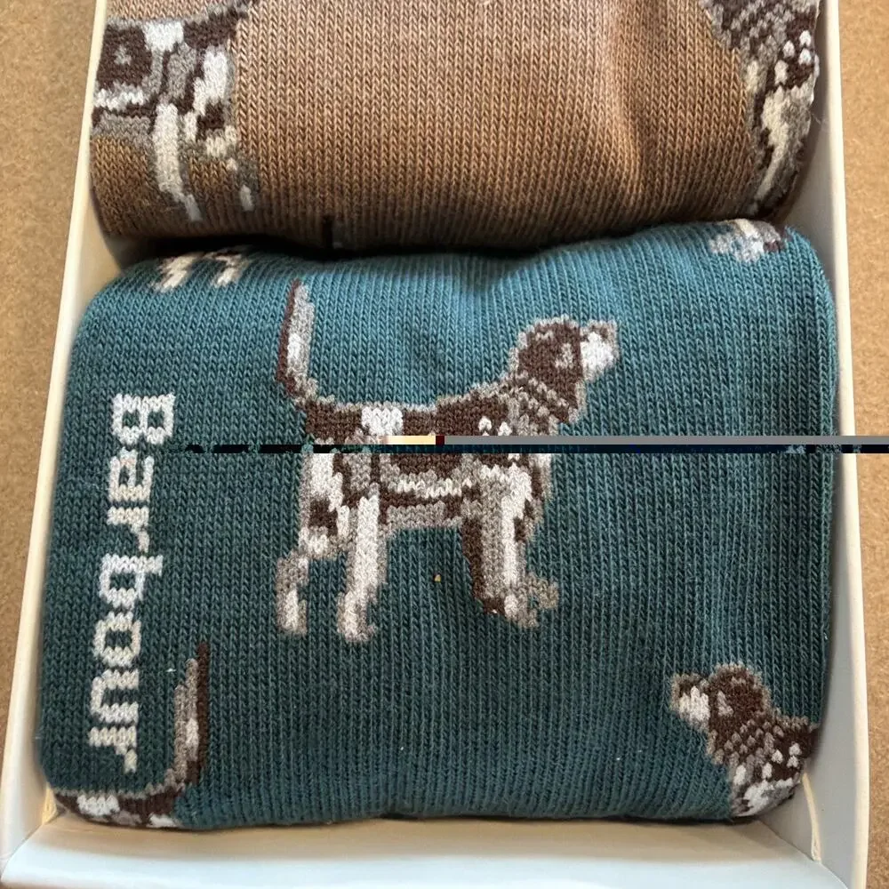 Barbour Men’s Sock Gift Set- Pointer Dog Socks Size L 7.5-11.5